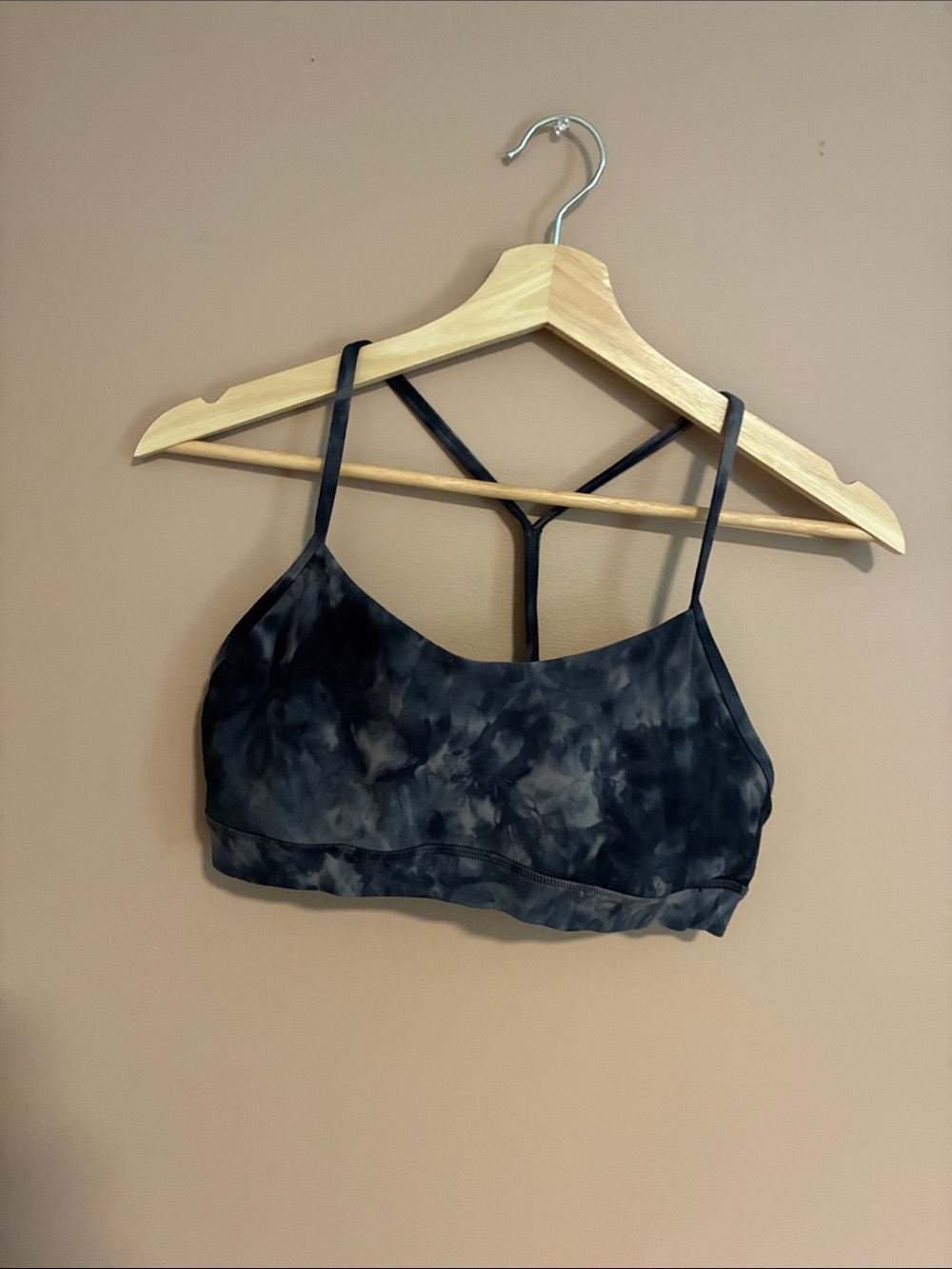 Tie-Dye Black Bralette with Strappy Back
